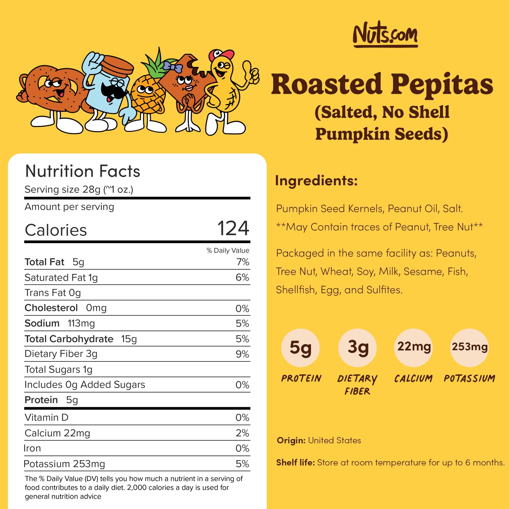 Nuts.com close up of roasted pepitas texture and golden brown roast for crunchy bite