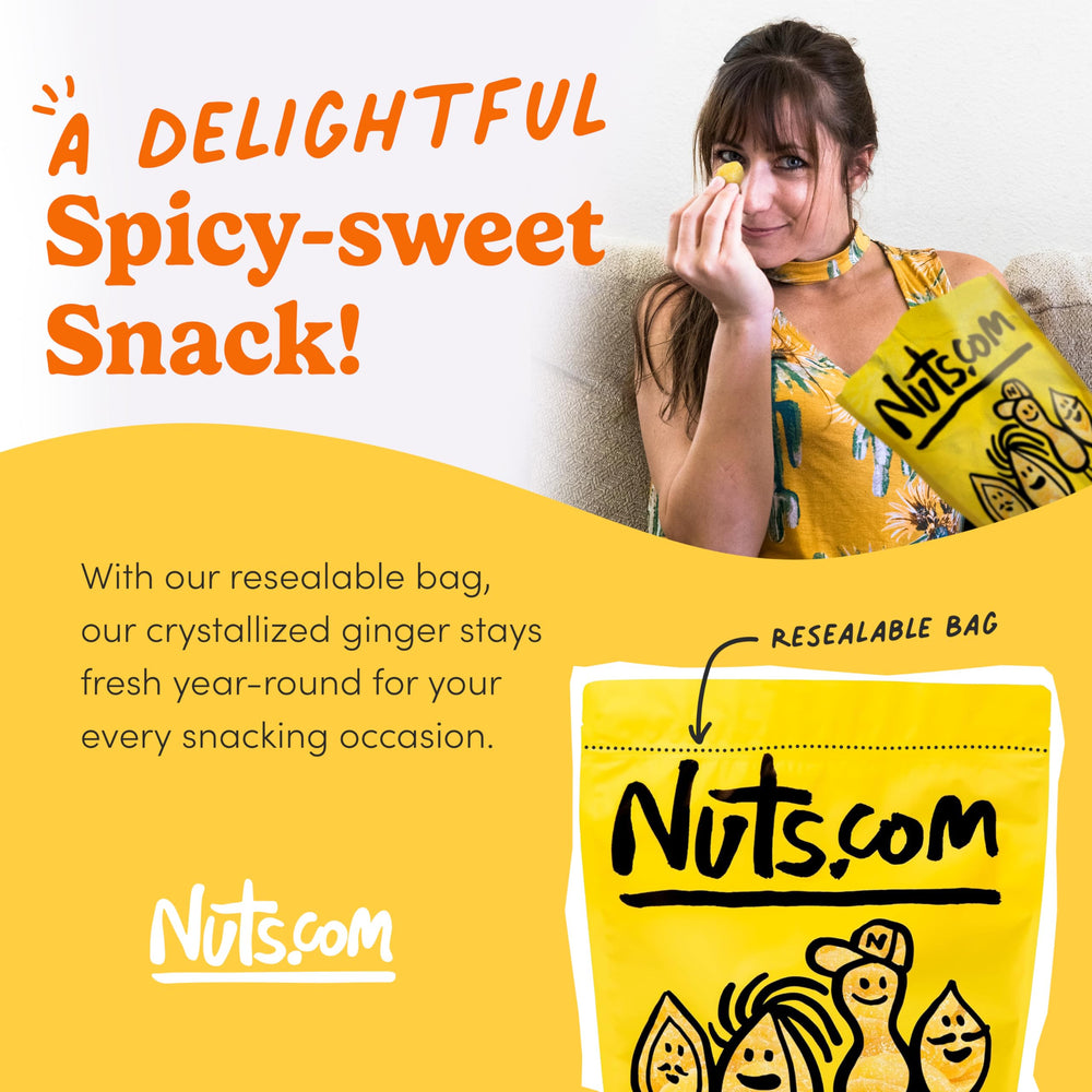 freshly baked cookies with chopped Nuts.com crystallized ginger adding sweet-spicy flavor