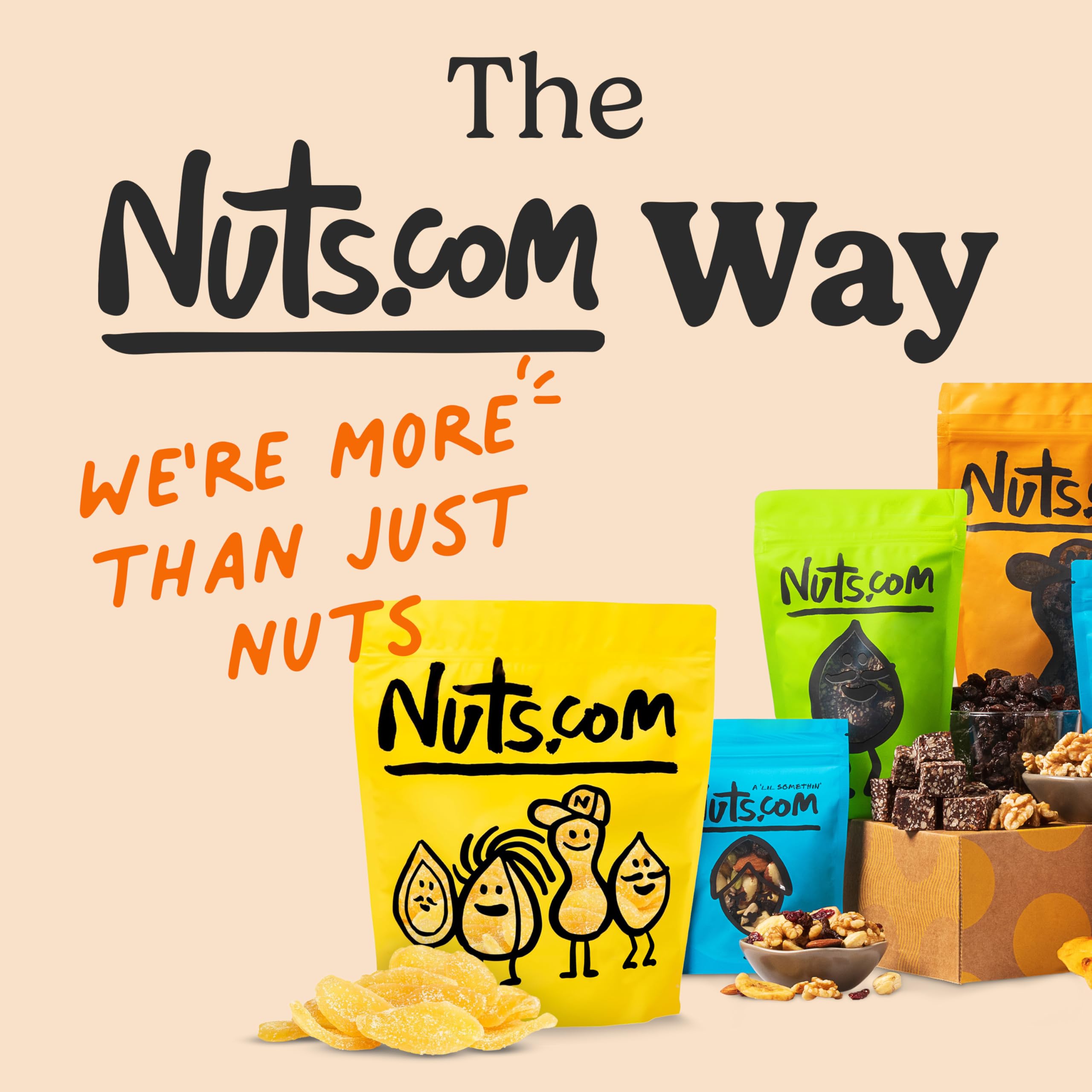 Nuts.com nutrition and ingredient label to verify contents and inform mindful consumption
