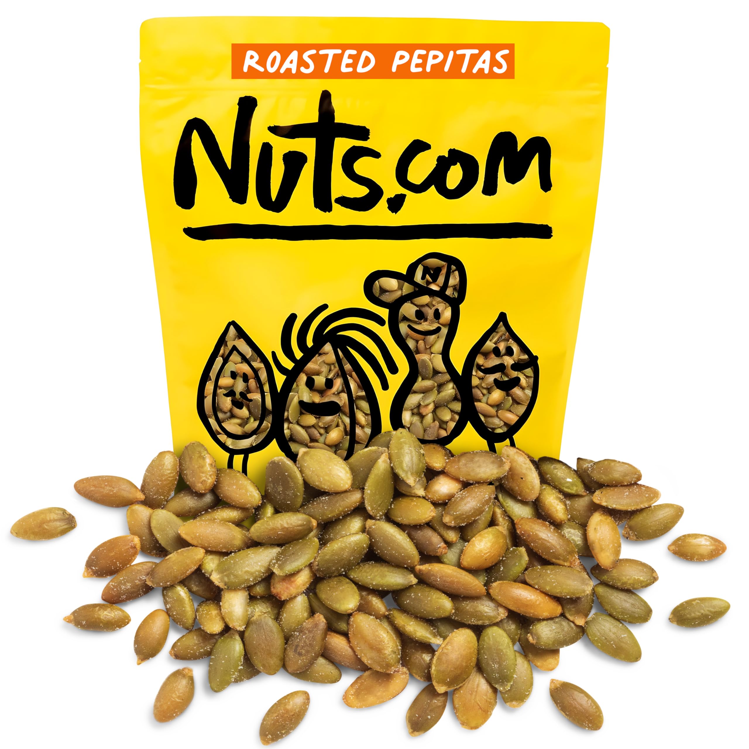 Nuts.com front packaging two pound bag showing product and resealable top for freshness