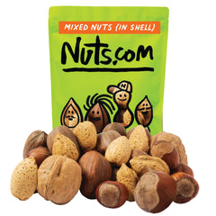 Nuts.com branded front packaging showing resealable 3 lb bag and contents benefit freshness