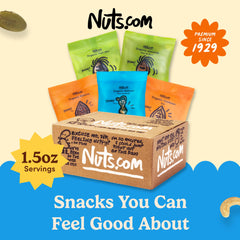 Nuts.com individually sealed pouch detail highlighting freshness and portability