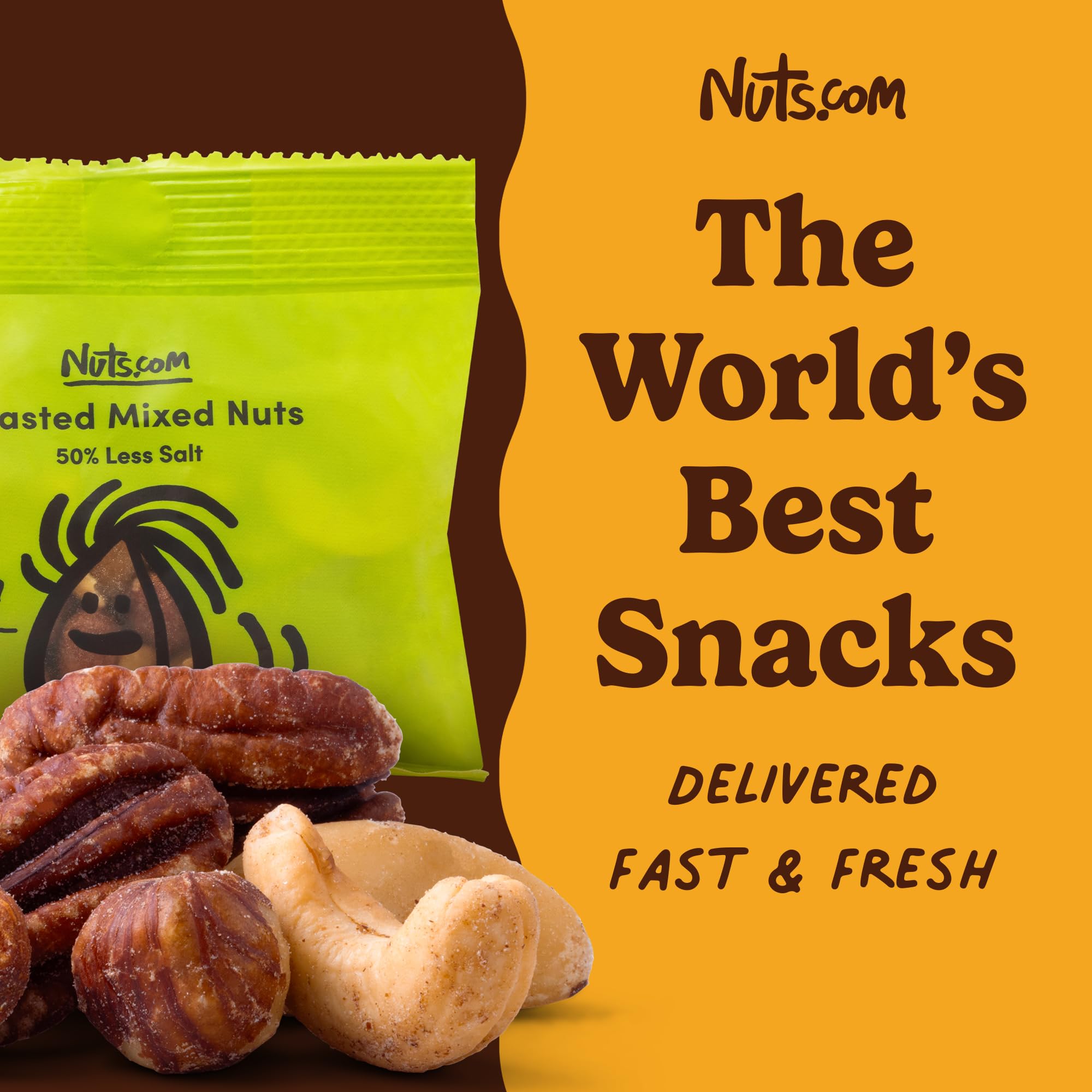 Nuts.com single-serve pouch in a backpack pocket illustrating travel-ready, mess-free snacking