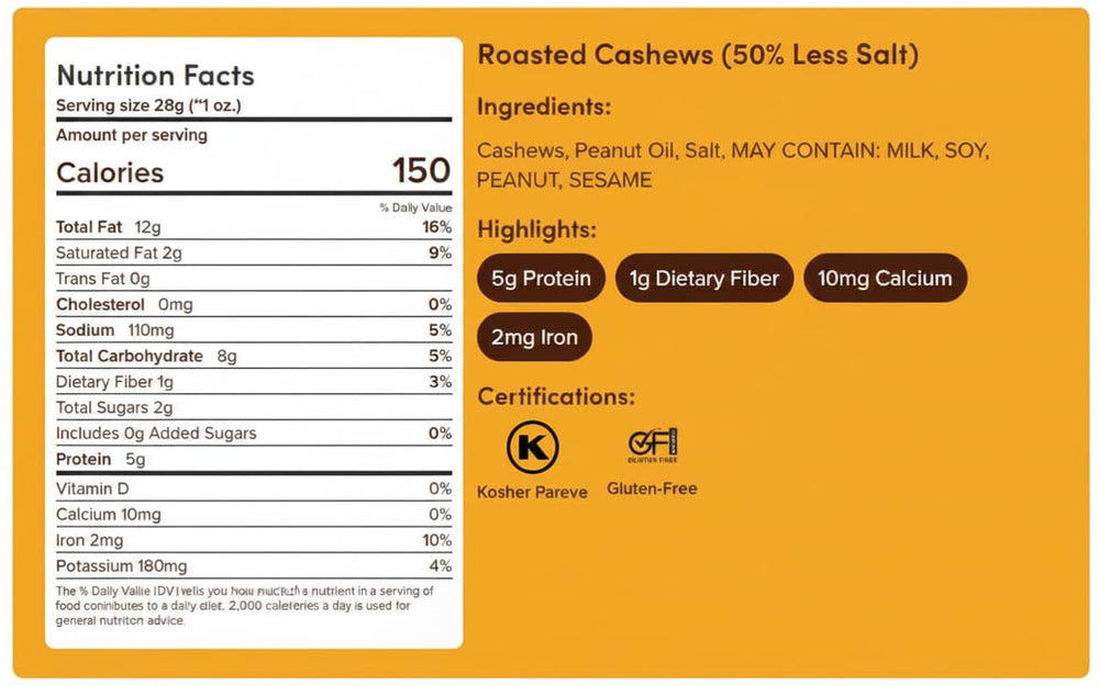 Nuts.com cashew bag on pantry shelf demonstrating tidy storage and long-lasting freshness