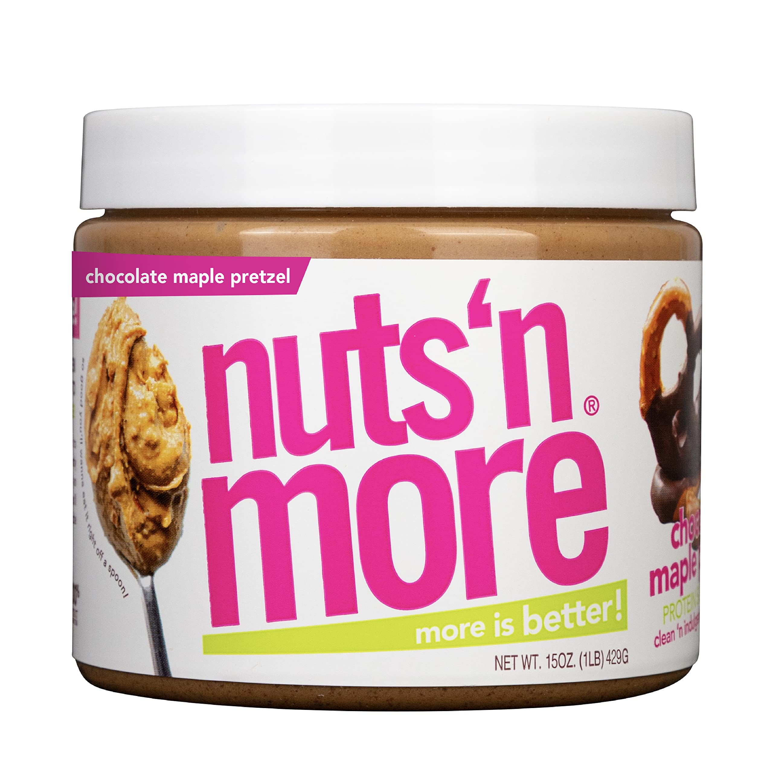Nuts 'N More front packaging showing flavor and protein benefits