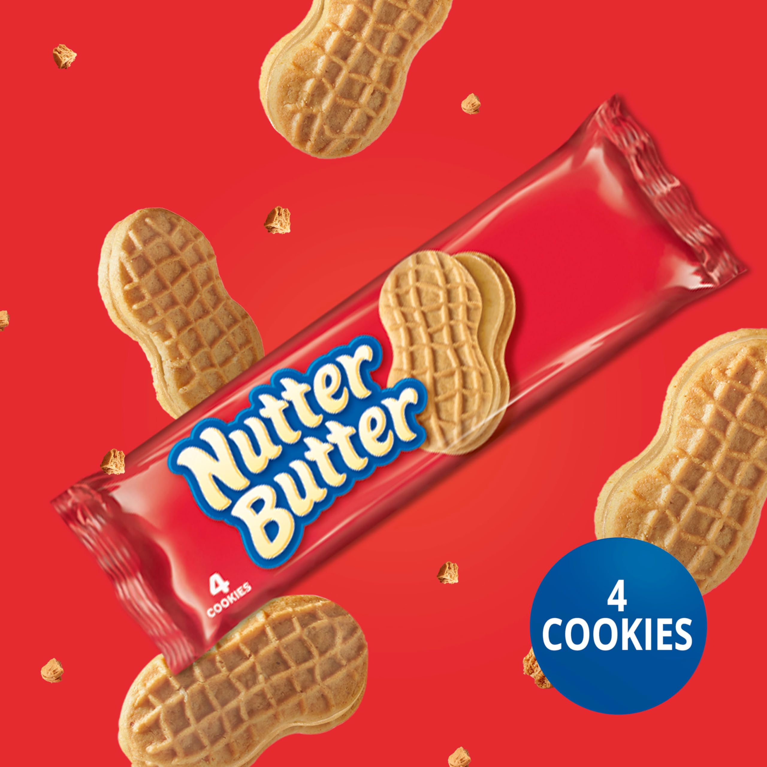 nutter butter four-box set stacked together indicating bulk quantity and storage ease