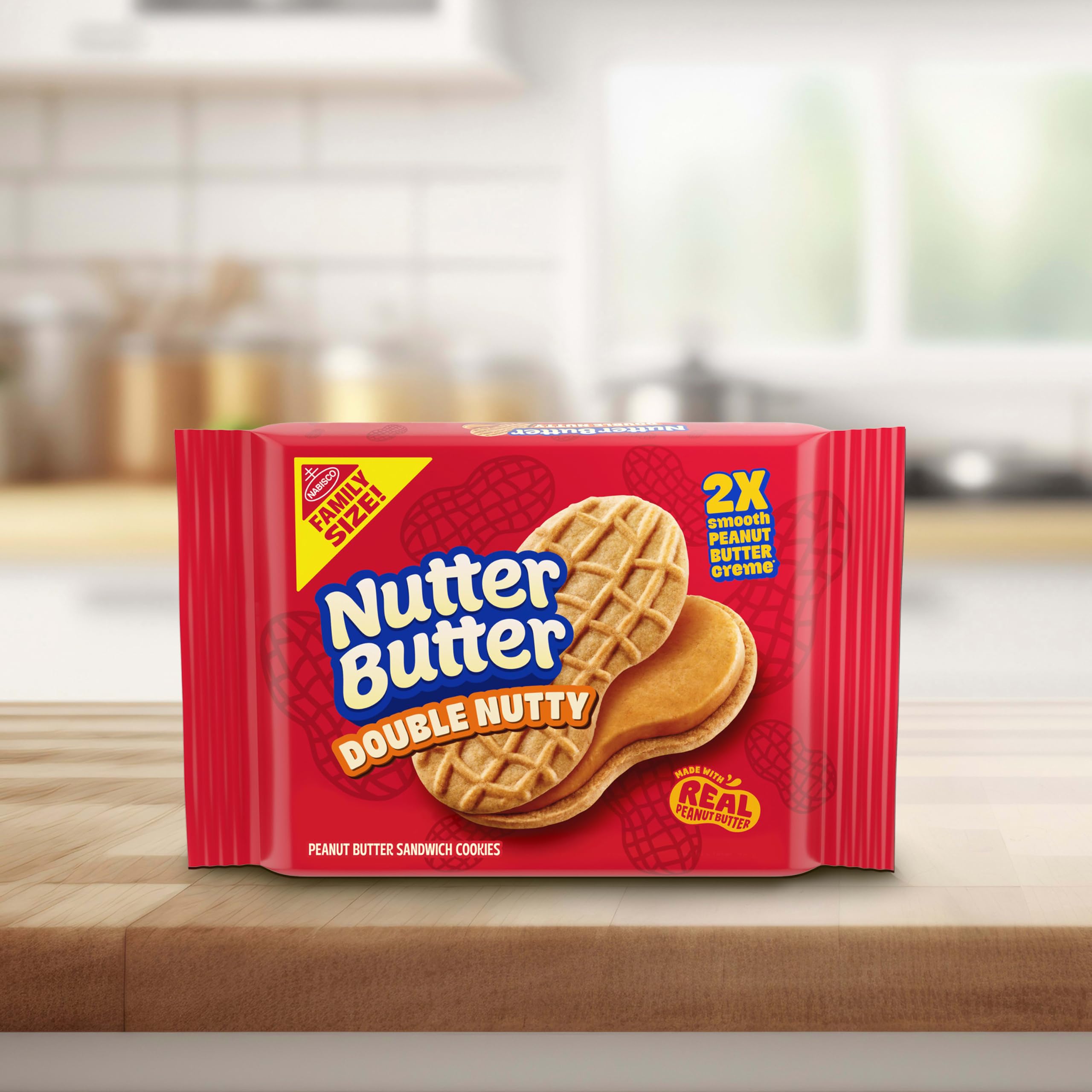 Nutter Butter cookie next to ruler showing actual size for serving expectations