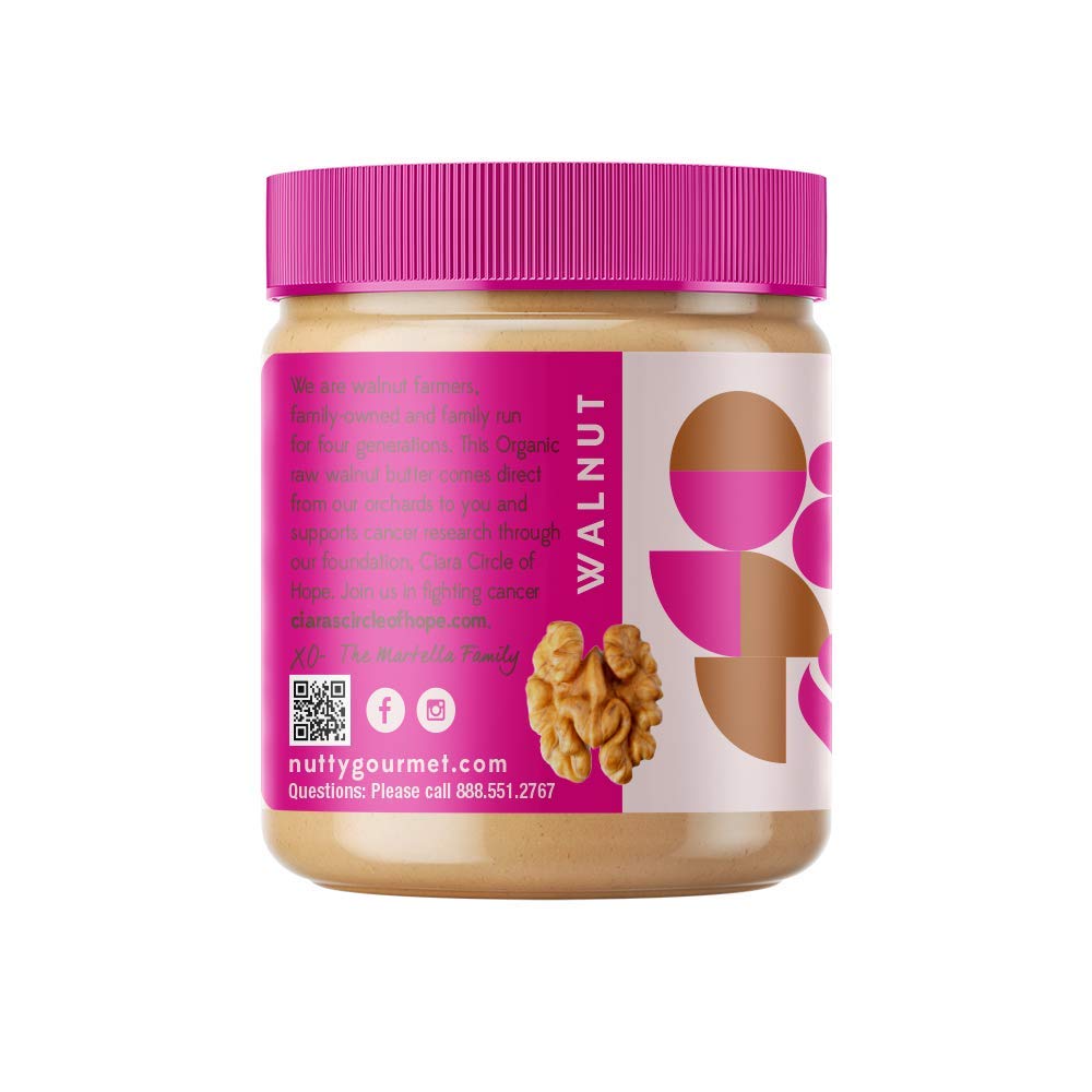 Nutty Gourmet label close-up showing organic seal and ingredient transparency