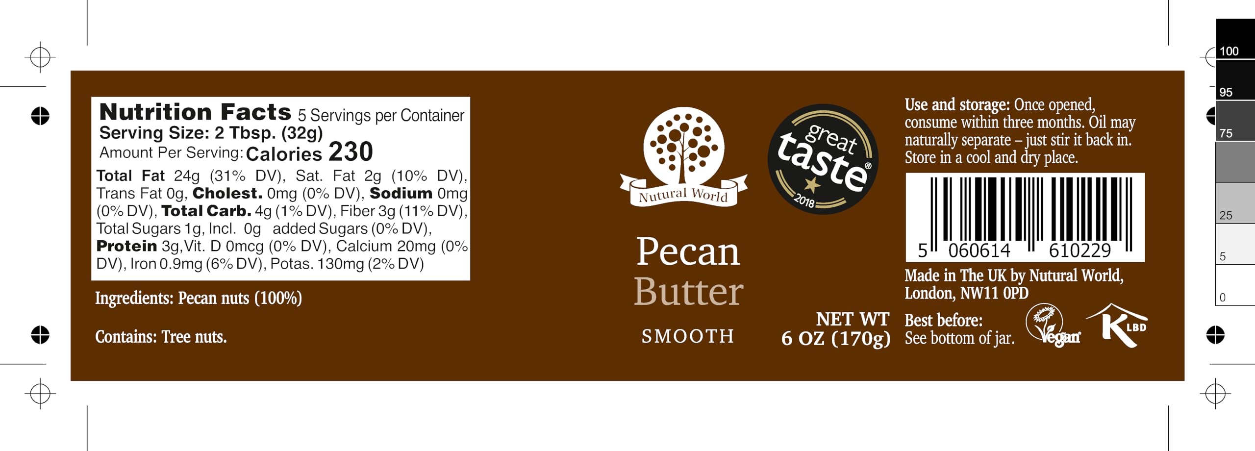 Nutural World open jar showing creamy pecan butter ready to use benefit