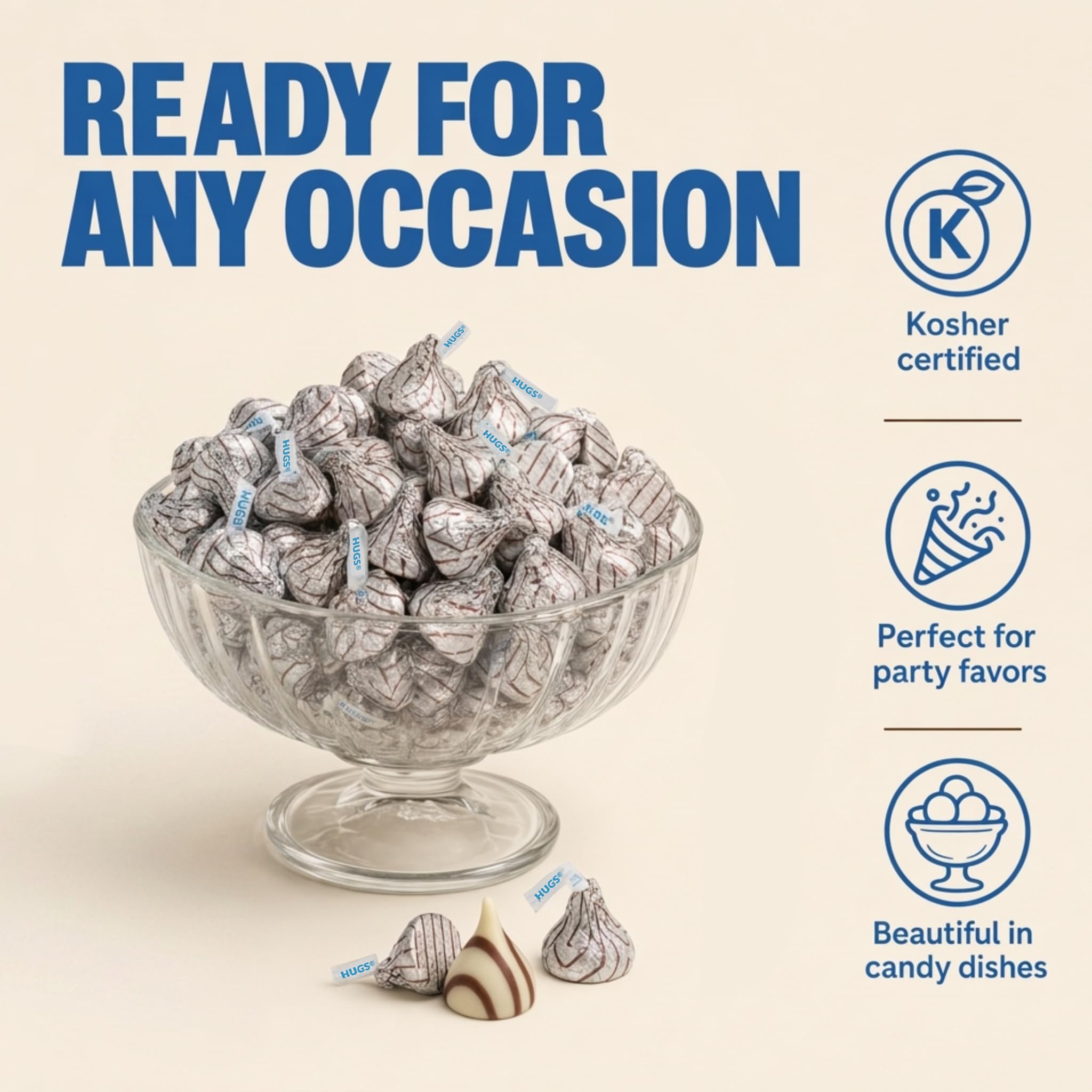 nutville Hershey Hugs in a candy bowl showcasing decorative display benefit