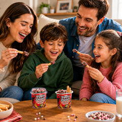 nutville open snack cup with breadstick, demonstrates ready-to-eat convenience