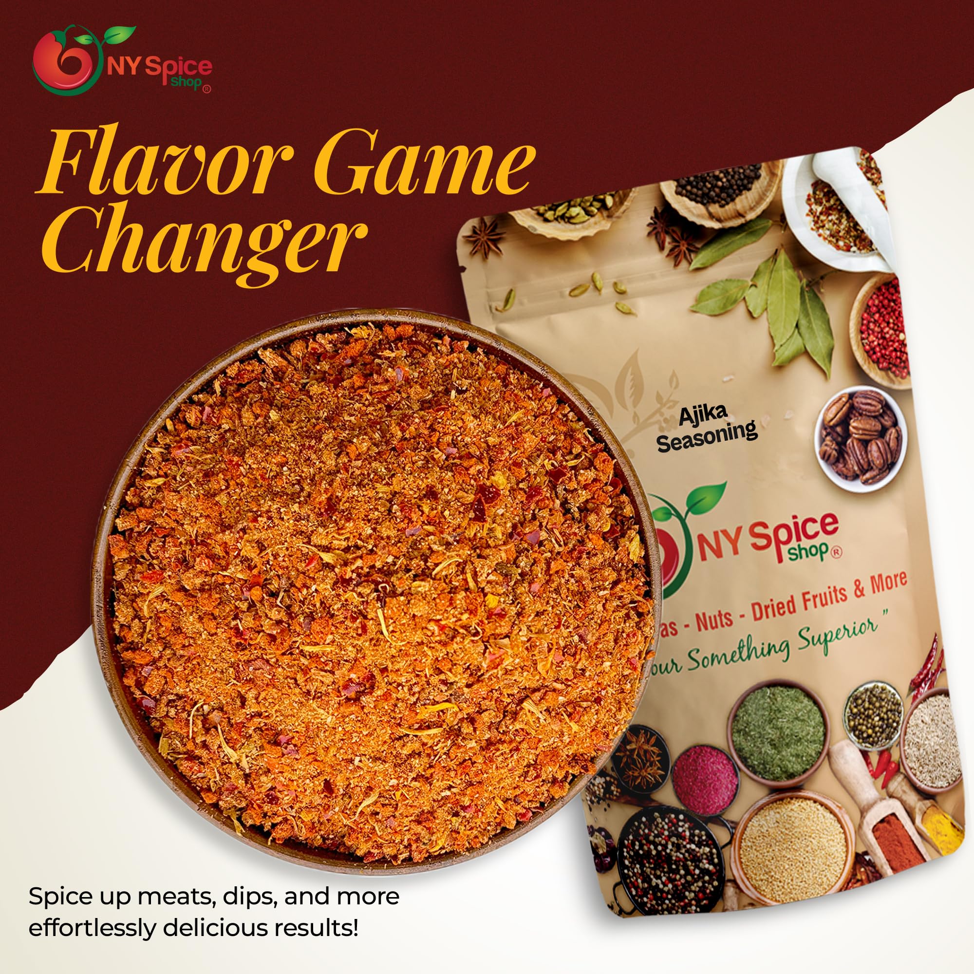 NY Spice Shop ajika dusted on roasted vegetables enhancing savory depth and aroma