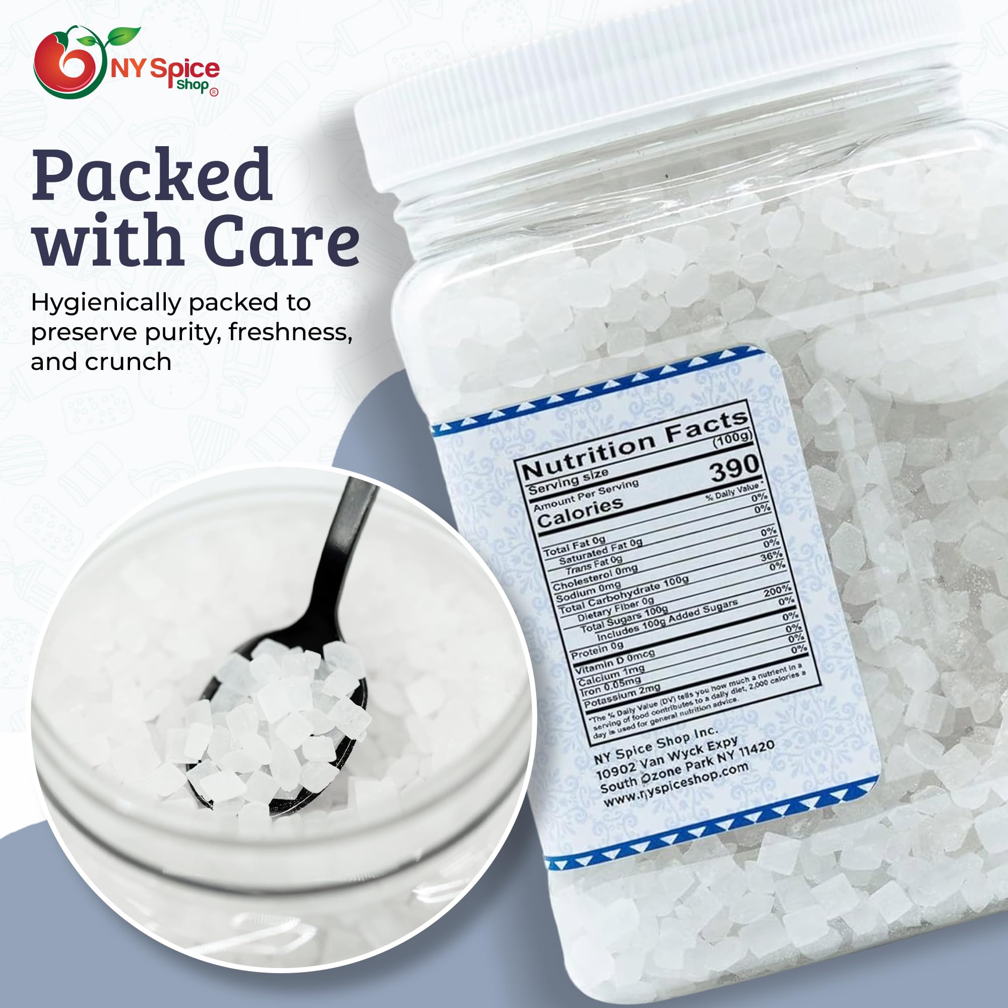 NY Spice Shop crystals sprinkled on frosted cake for decorative crunch and shine