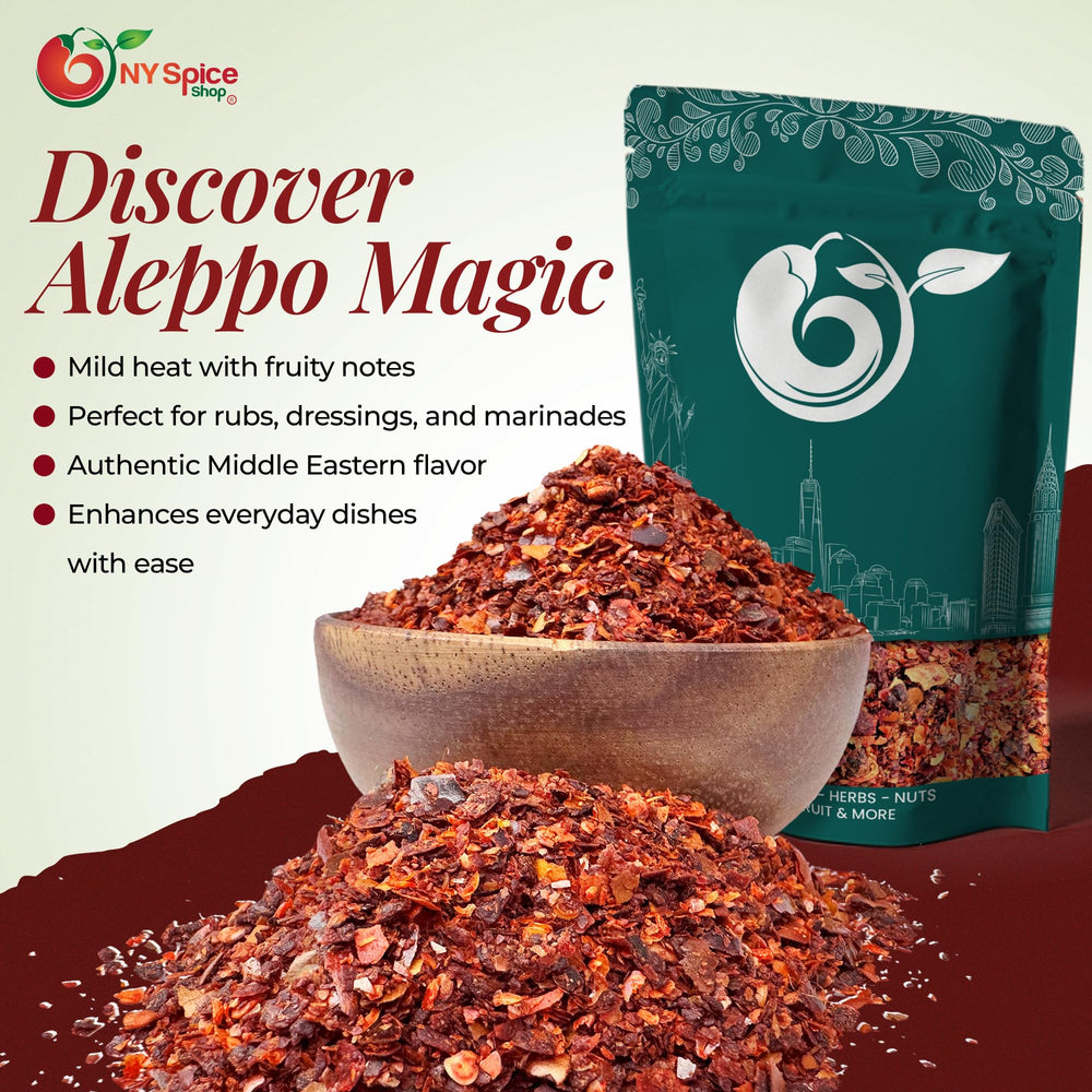 fresh pizza sprinkled with NY Spice Shop Aleppo pepper adding vibrant color