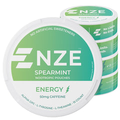 NZE spearmint front can showing clean packaging and portability benefit