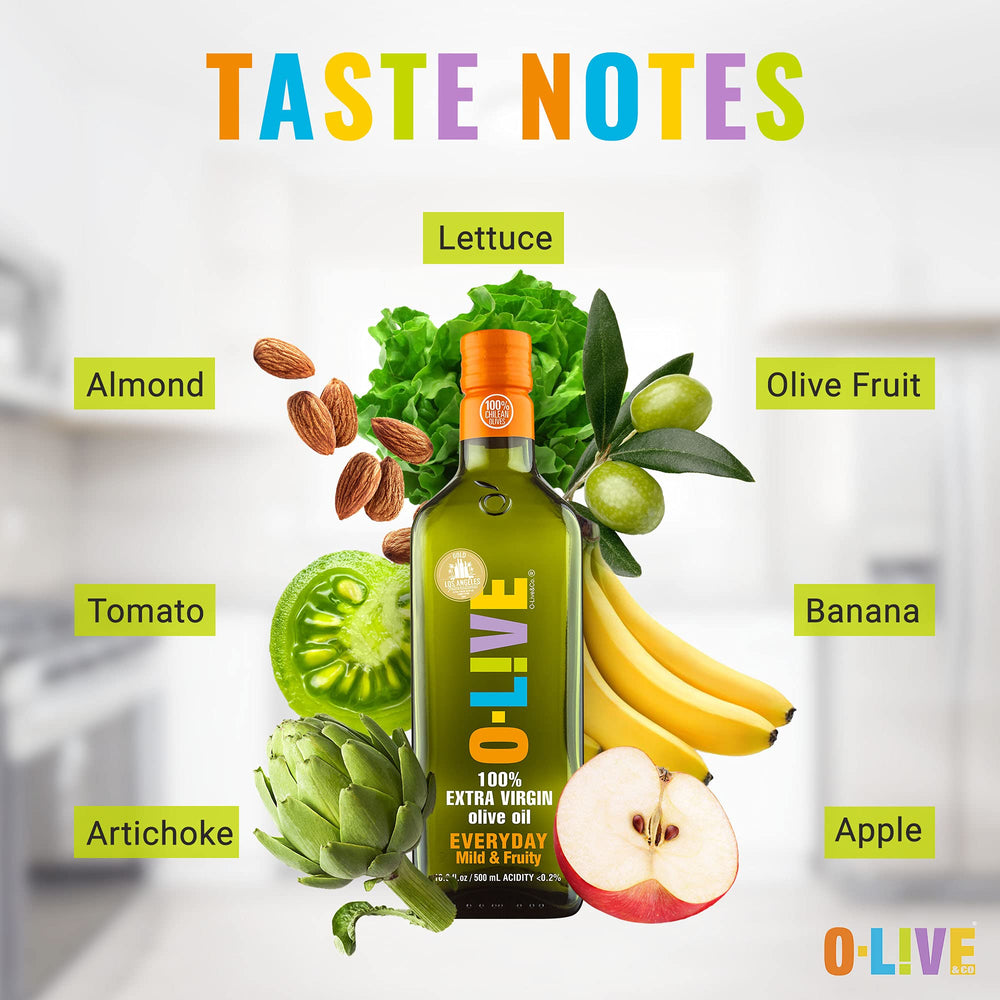 O-Live & Co. label close-up highlighting first cold pressed single-origin quality