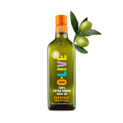 O-Live & Co. front packaging showing 500ml bottle and award labels for quality