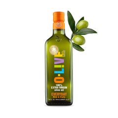 O-Live & Co. glass bottle front view showing premium packaging and freshness