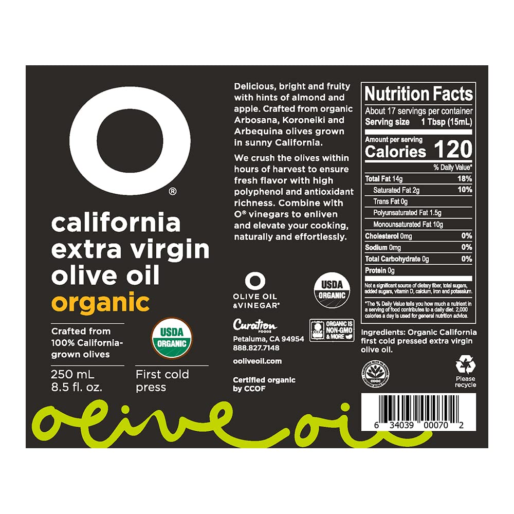 O Olive oil poured over salad in lifestyle scene adding bright flavor
