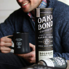 Oak & Bond bourbon barrel stave detail illustrating oak finish benefit