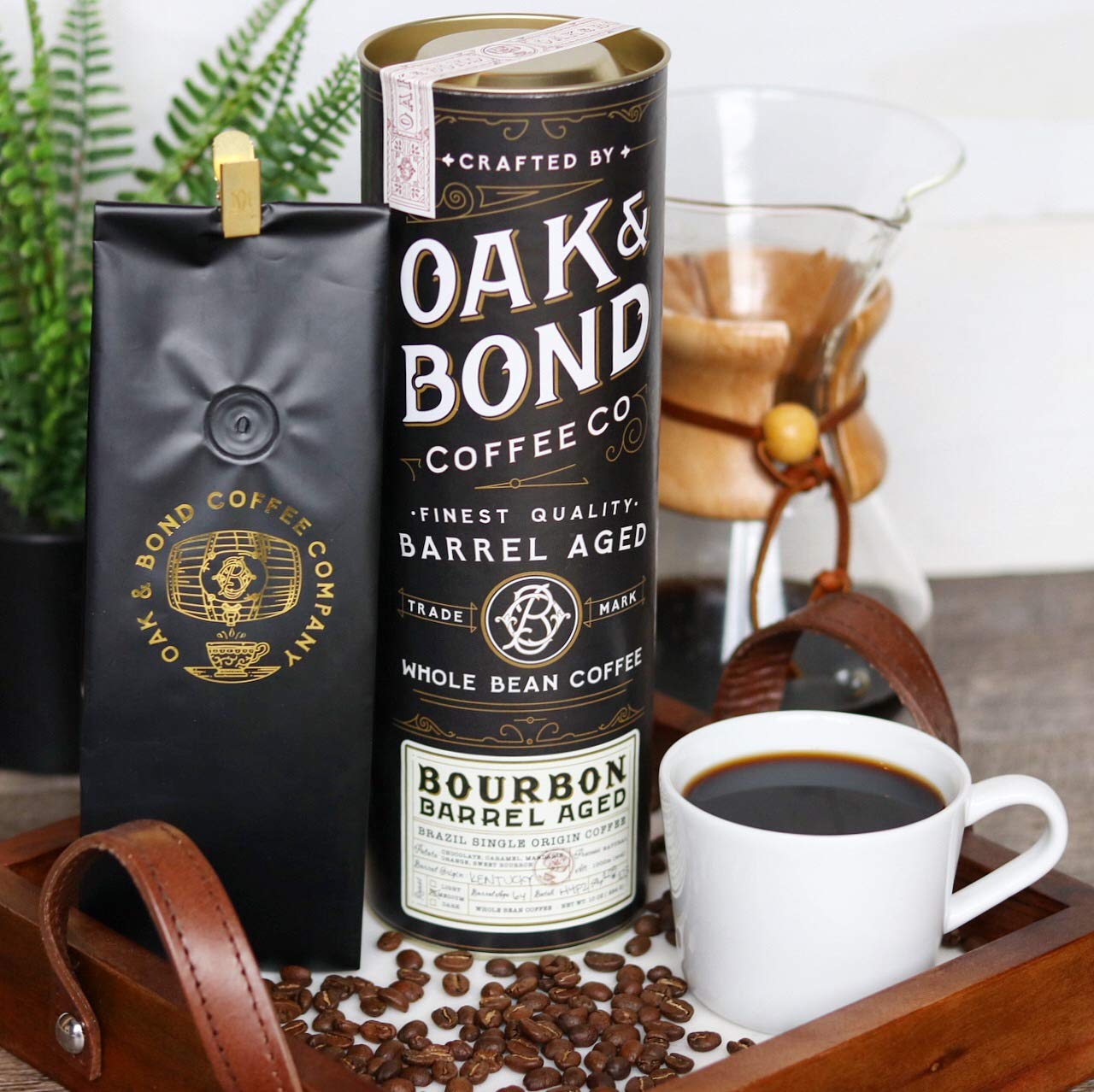 Oak & Bond whole beans close up highlighting roast texture and aroma
