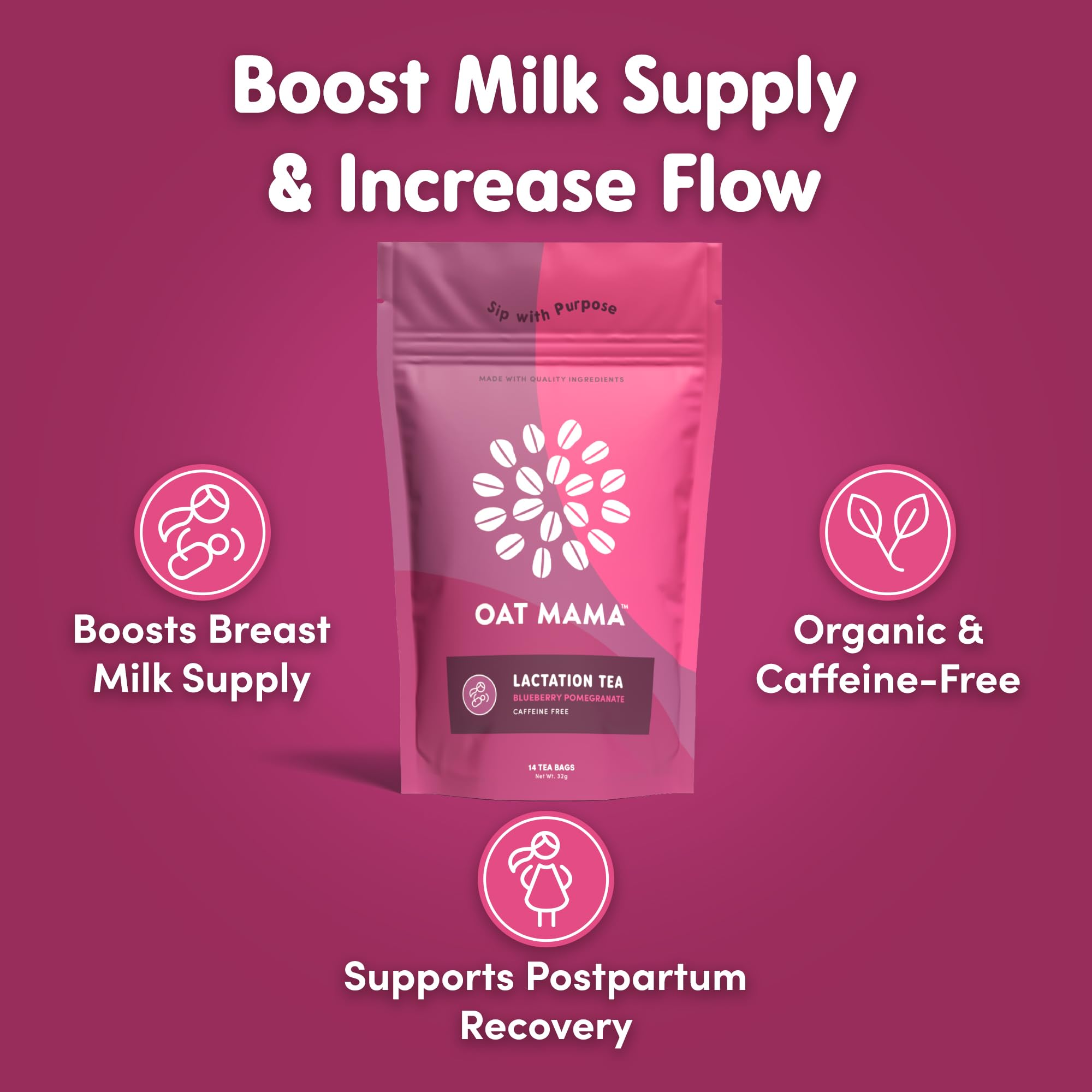 Oat Mama brewed cup steaming for quick absorption and daily support