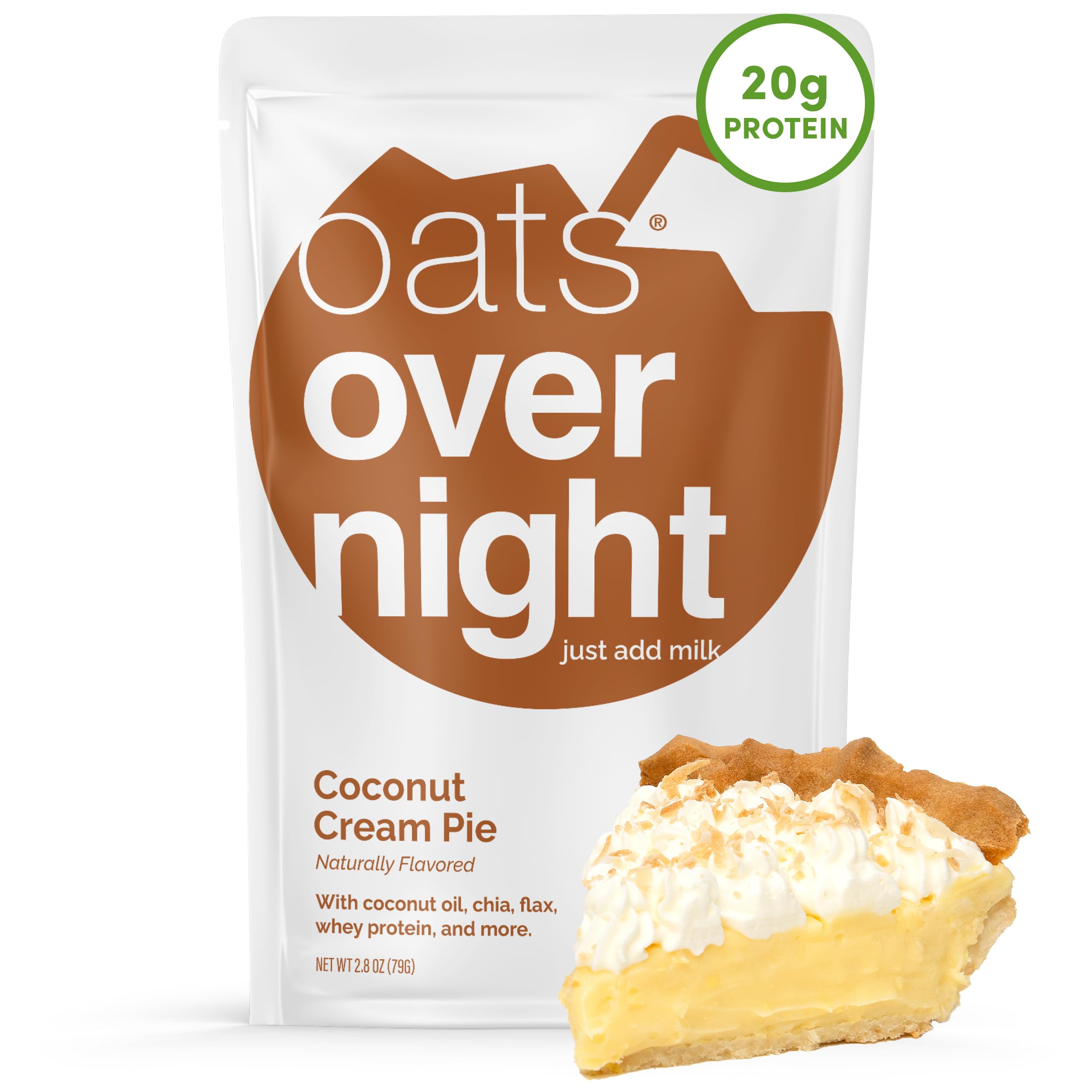 Oats Overnight front packaging showing 8-pack, clear benefit: convenient breakfast