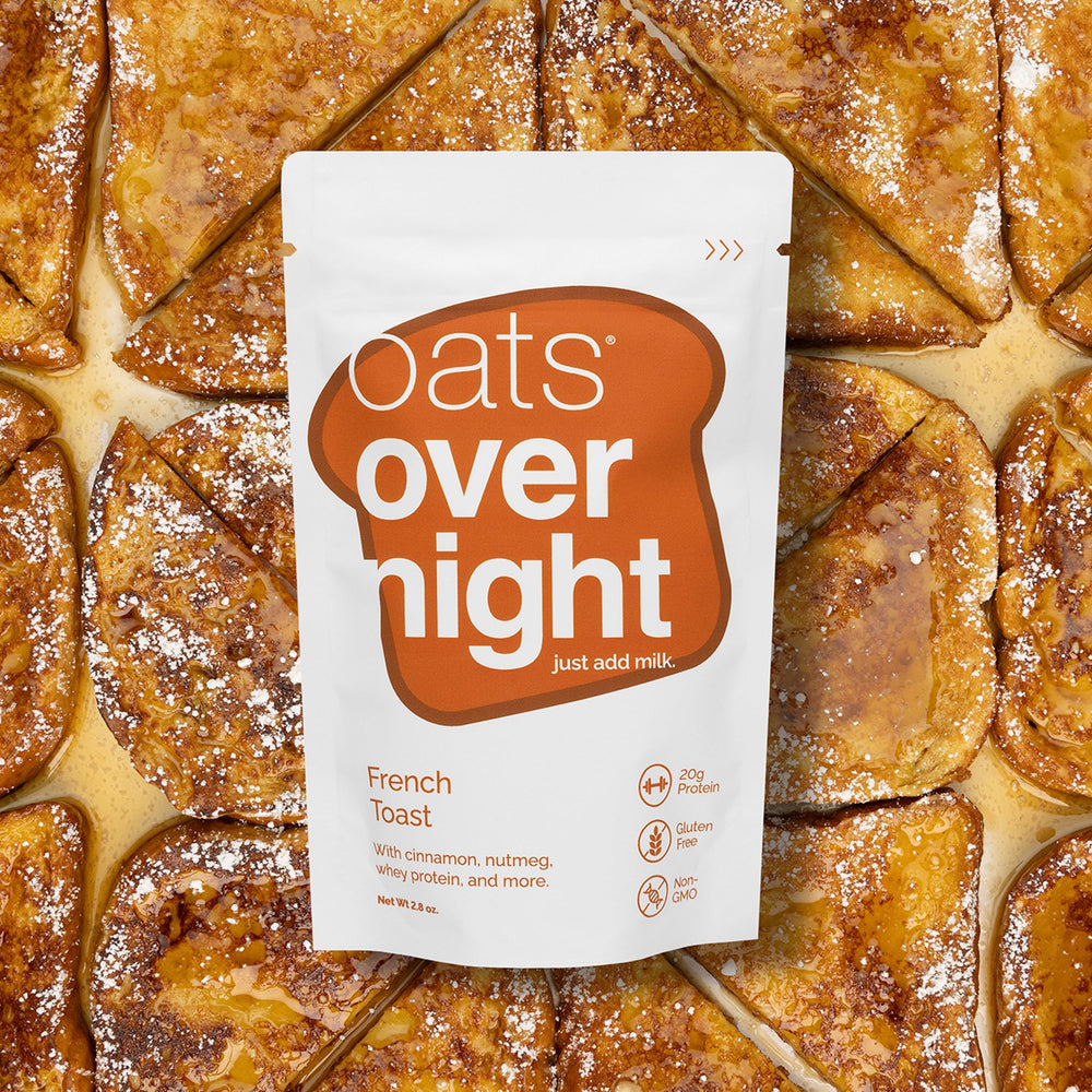 Oats Overnight ingredient spread with cinnamon, chia and maple for transparency