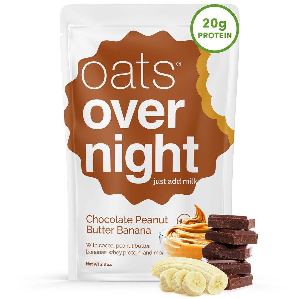 Oats Overnight front packaging showing 8-pack and flavor benefits