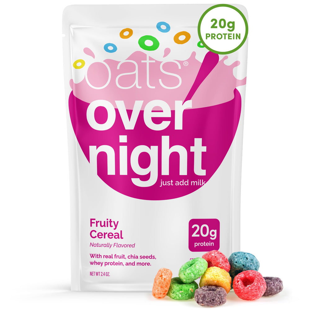 Oats Overnight front packaging showing 8 pack and benefits