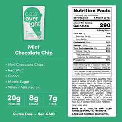 Close-up of Oats Overnight powder texture with visible chia and cocoa benefits