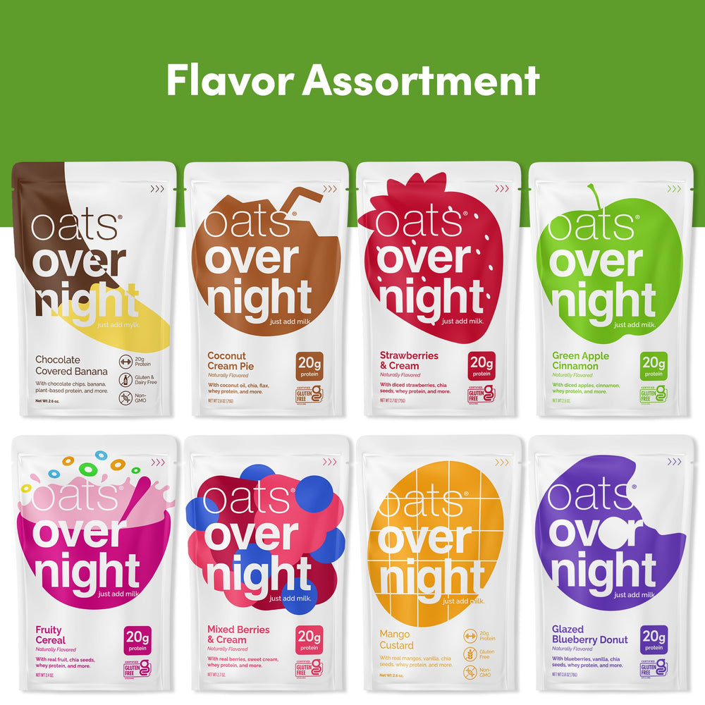 Oats Overnight nutrition label and certifications highlighting gluten-free benefits