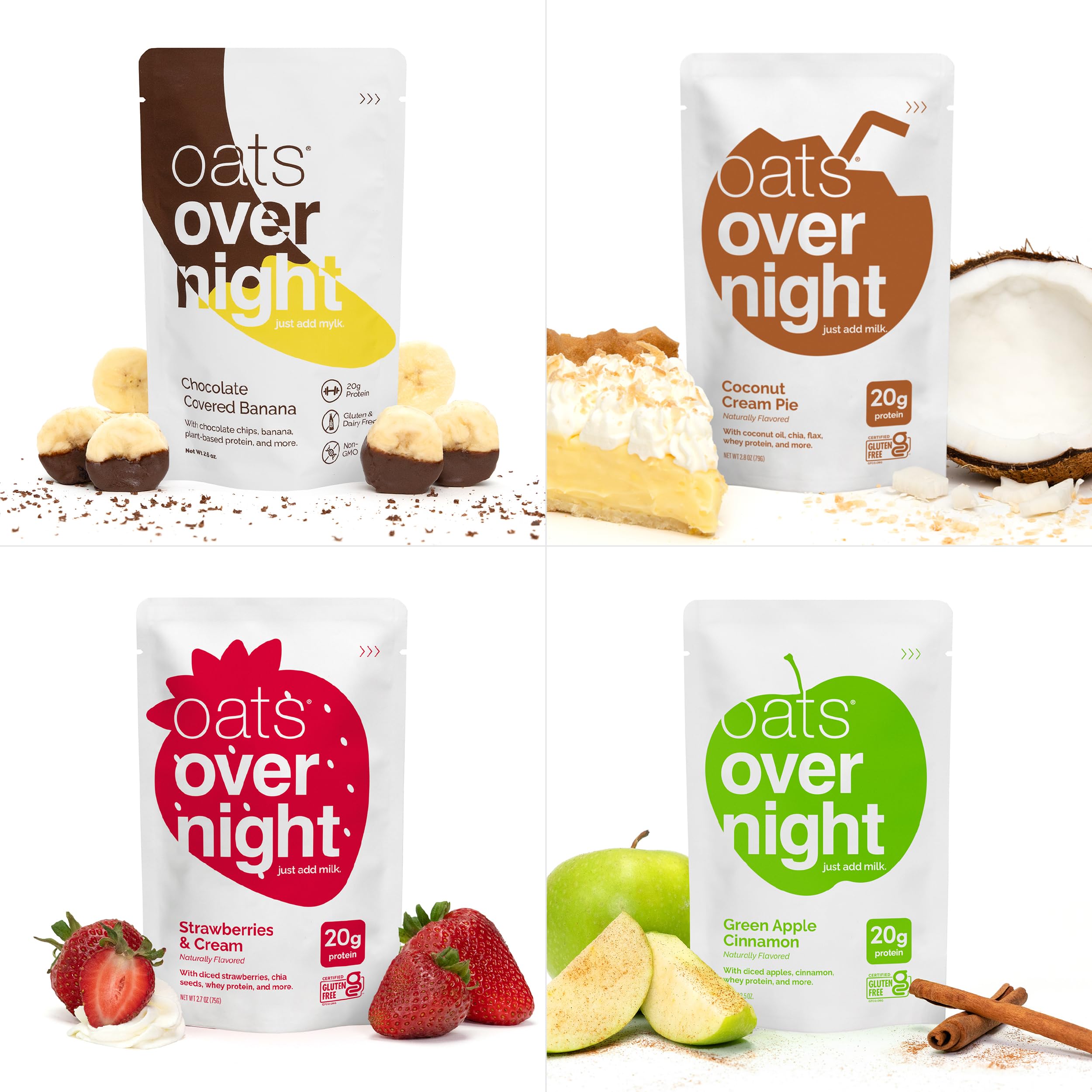 Oats Overnight pouch held in hand to show size and travel-friendly benefit