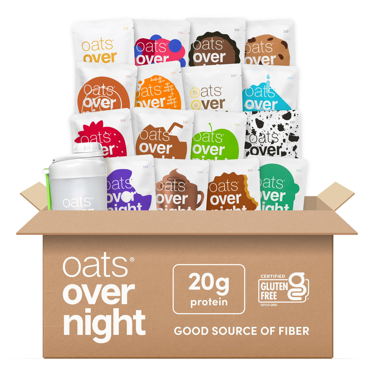 Oats Overnight front packaging showing variety pack and convenience benefit