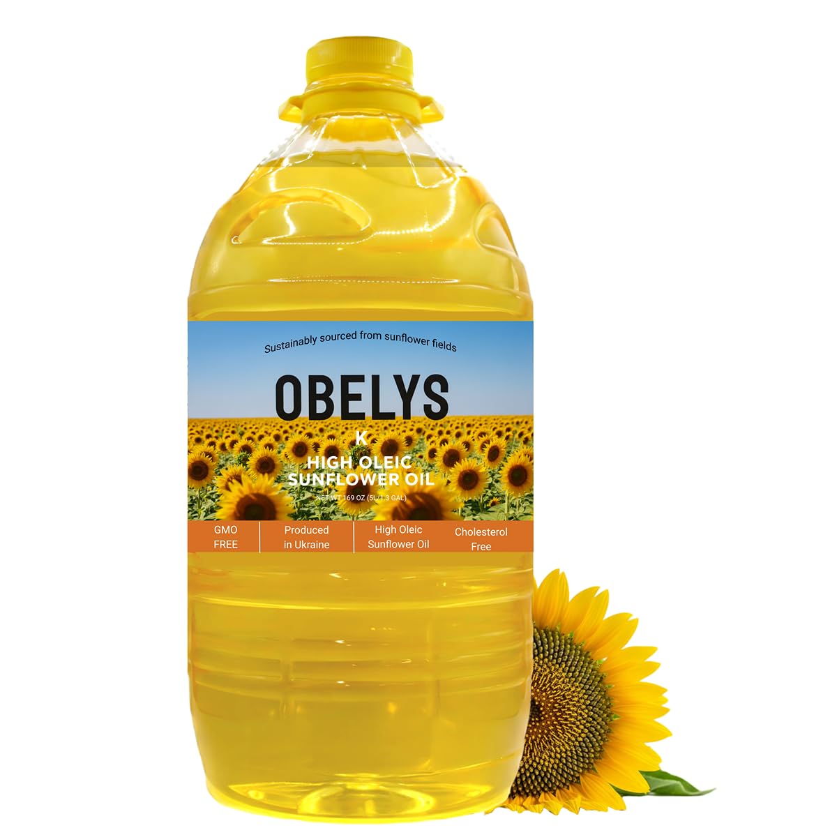 Obelys 5L front packaging showing jug and handle, clear product benefit