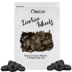 OBELYS licorice wheels in a glass bowl ready for sharing at parties