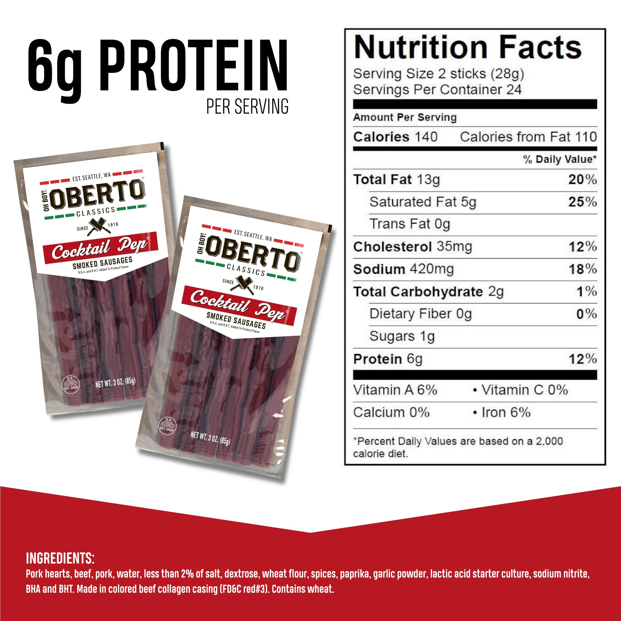 Oberto close-up of sausage texture showing satisfying snap