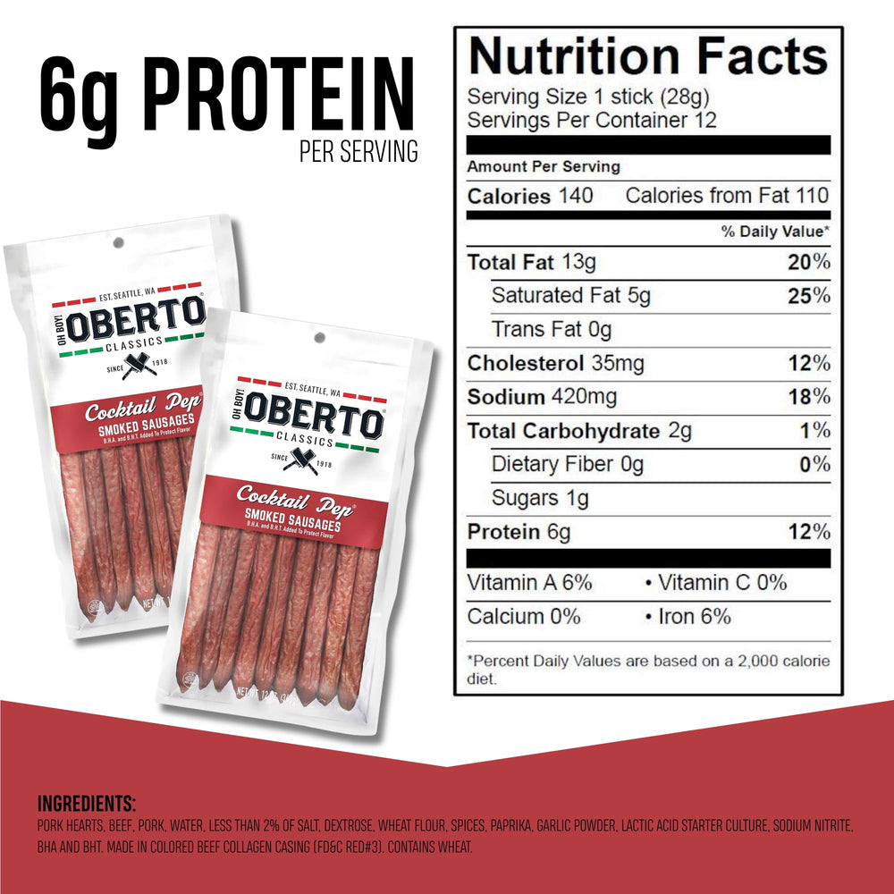 Oberto sausages sizzling on skillet showing quick warming for enhanced aroma