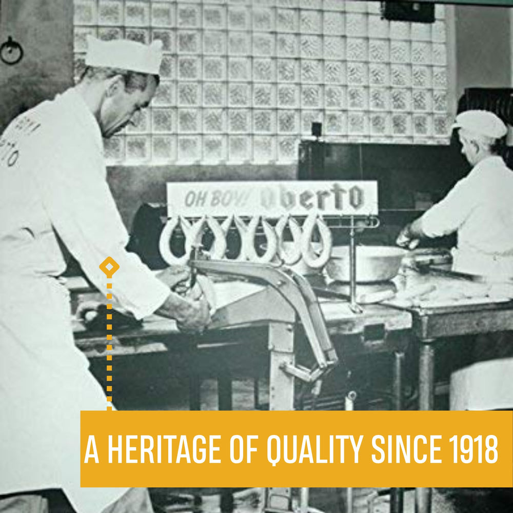 Historic Oberto logo and packaging nod to brand heritage and quality