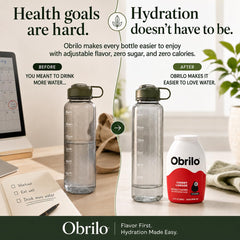 Obrilo five small bottles lined up highlighting convenience and portability