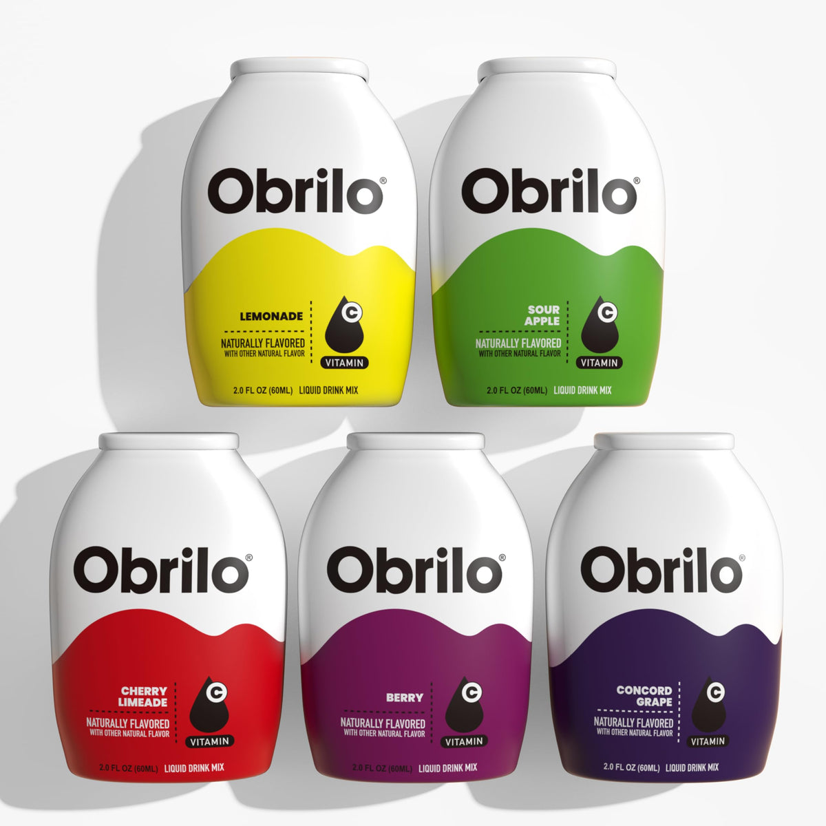 Obrilo five-pack front packaging showing variety and convenience