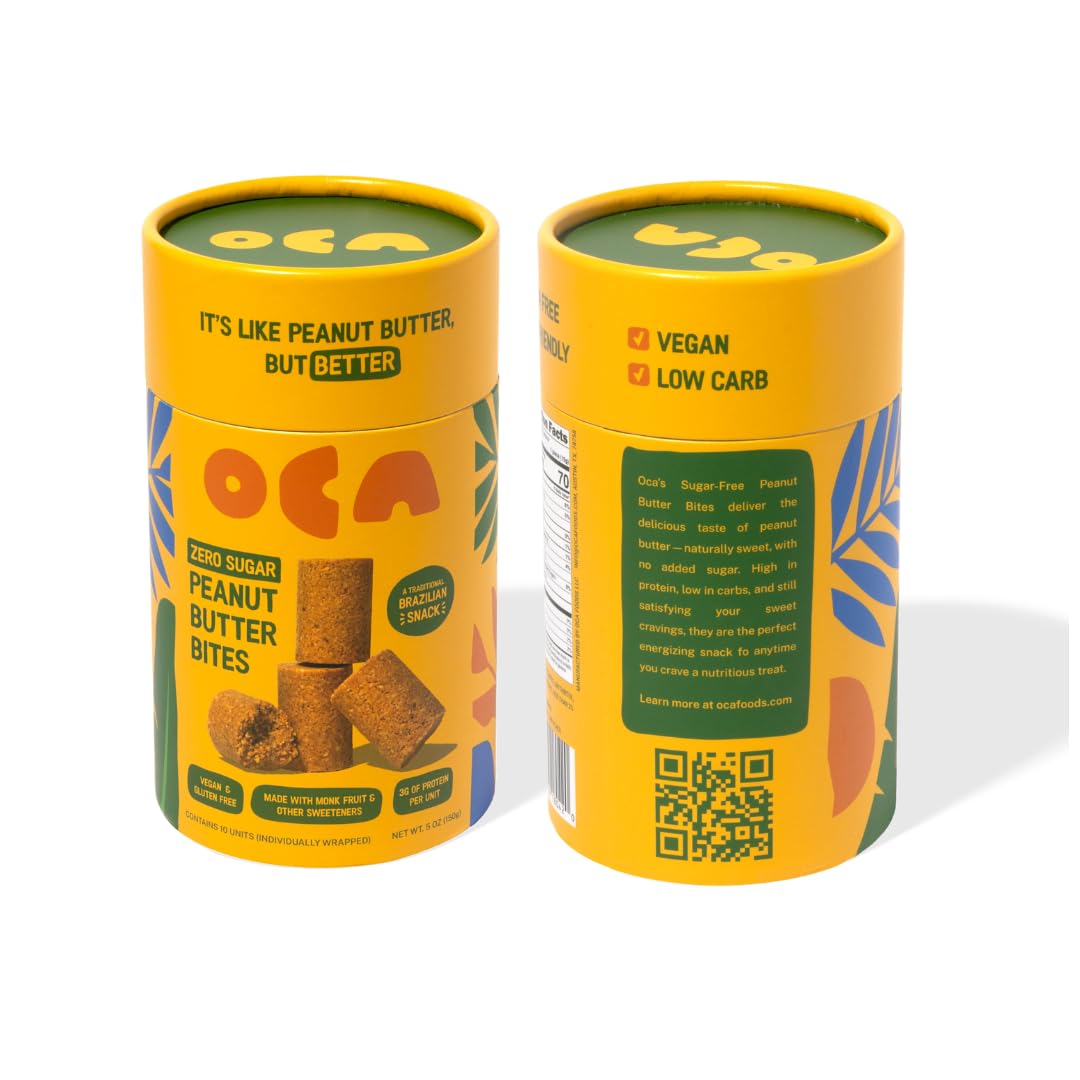 OCA snack beside credit card showing compact size and easy portability