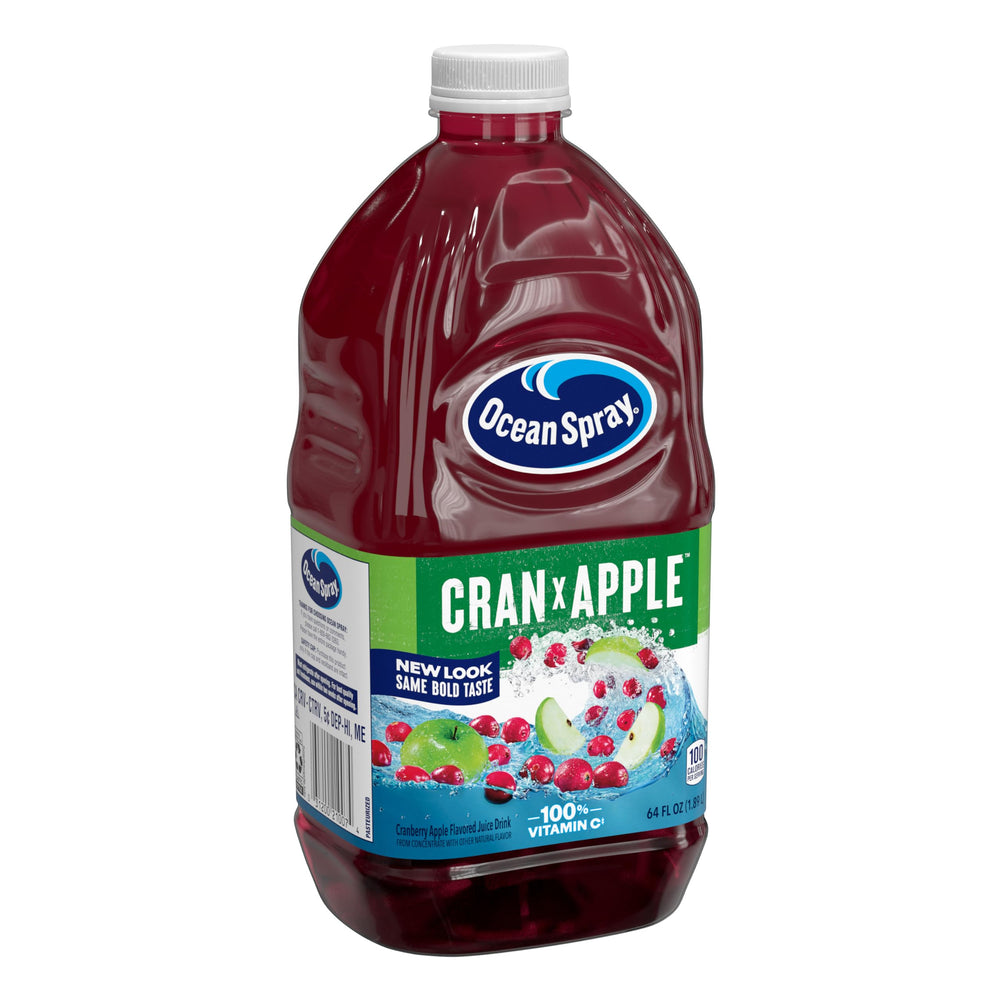 Ocean Spray bottle on kitchen counter in lifestyle scene, suggests everyday use