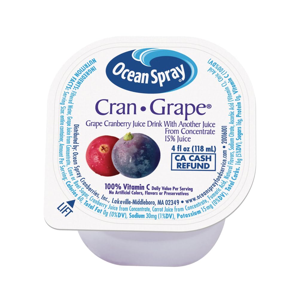 Ocean Spray front packaging showing cran‑grape cups and easy grab convenience