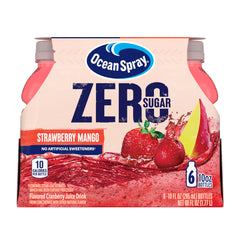 Ocean Spray front packaging showing strawberry mango bottles and convenience