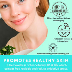 Ocean's Balance dulse powder sprinkled on salad adding umami flavor