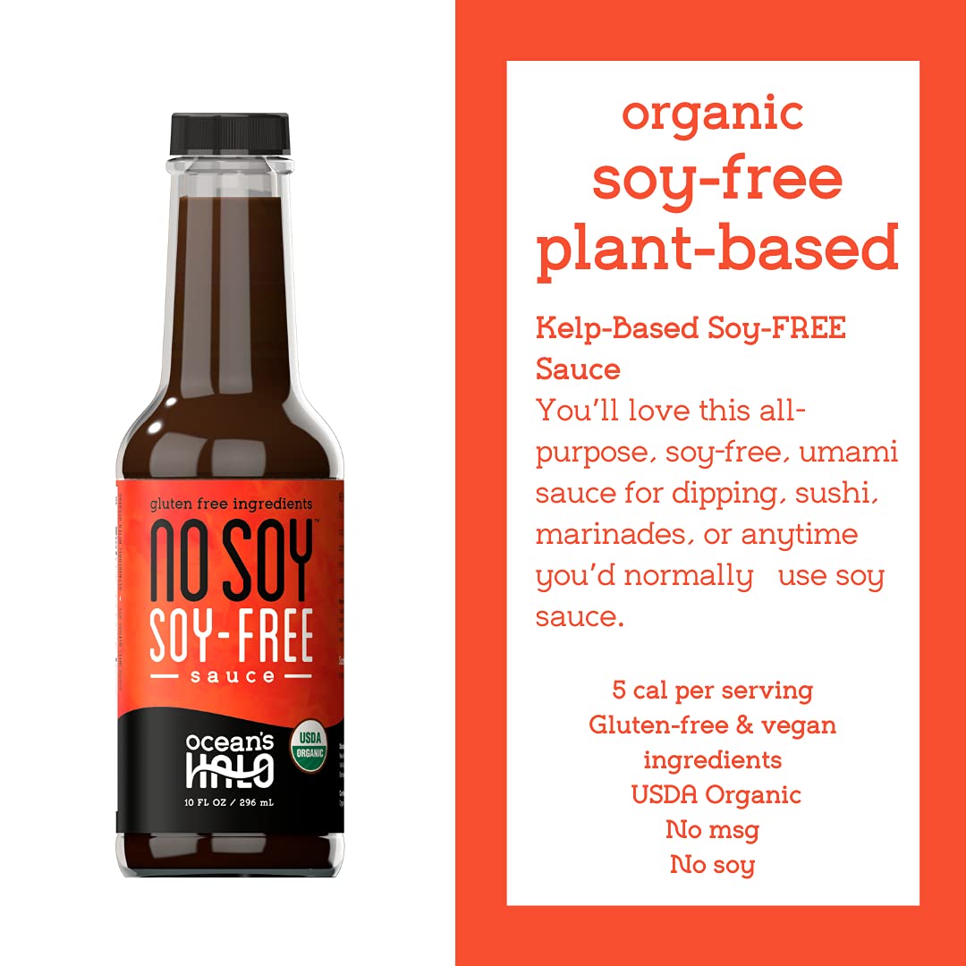 Ocean's Halo label close-up highlighting organic certification and clear ingredient benefit