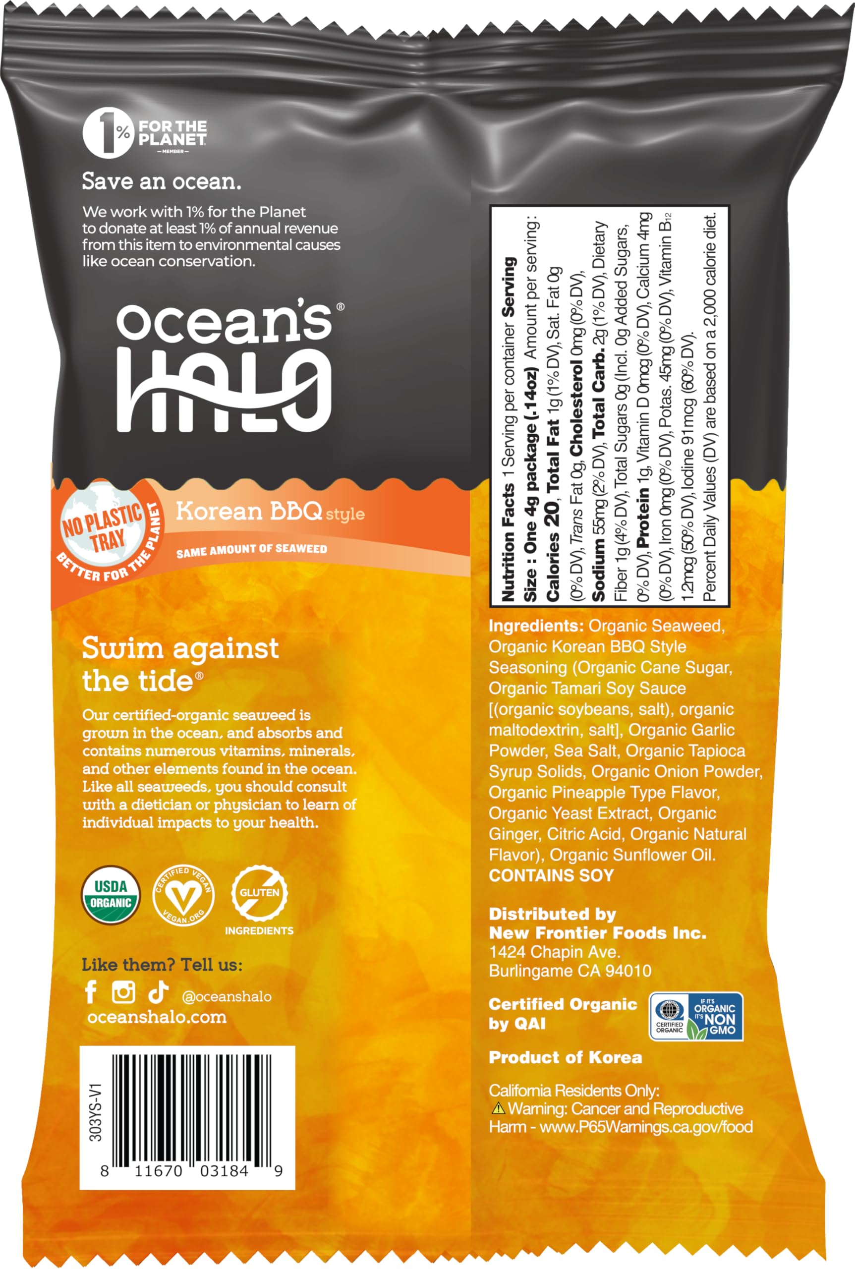 Hand holding Ocean's Halo slim trayless pack showing travel-ready convenience