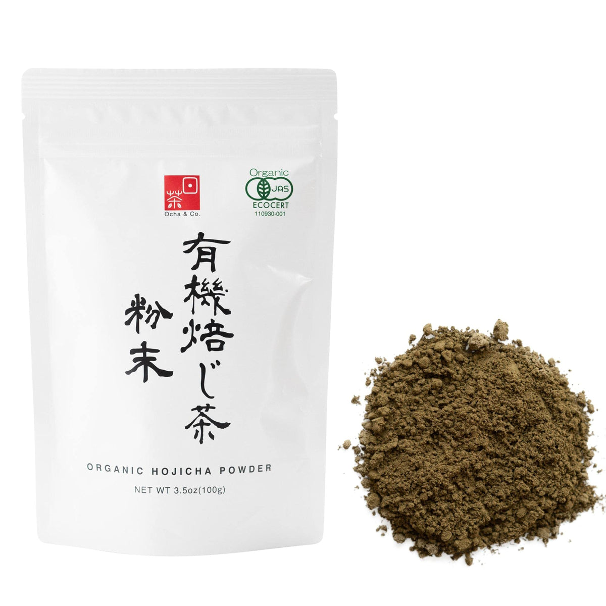 Ocha & Co. front packaging showing 100g pouch and product branding benefit clear information