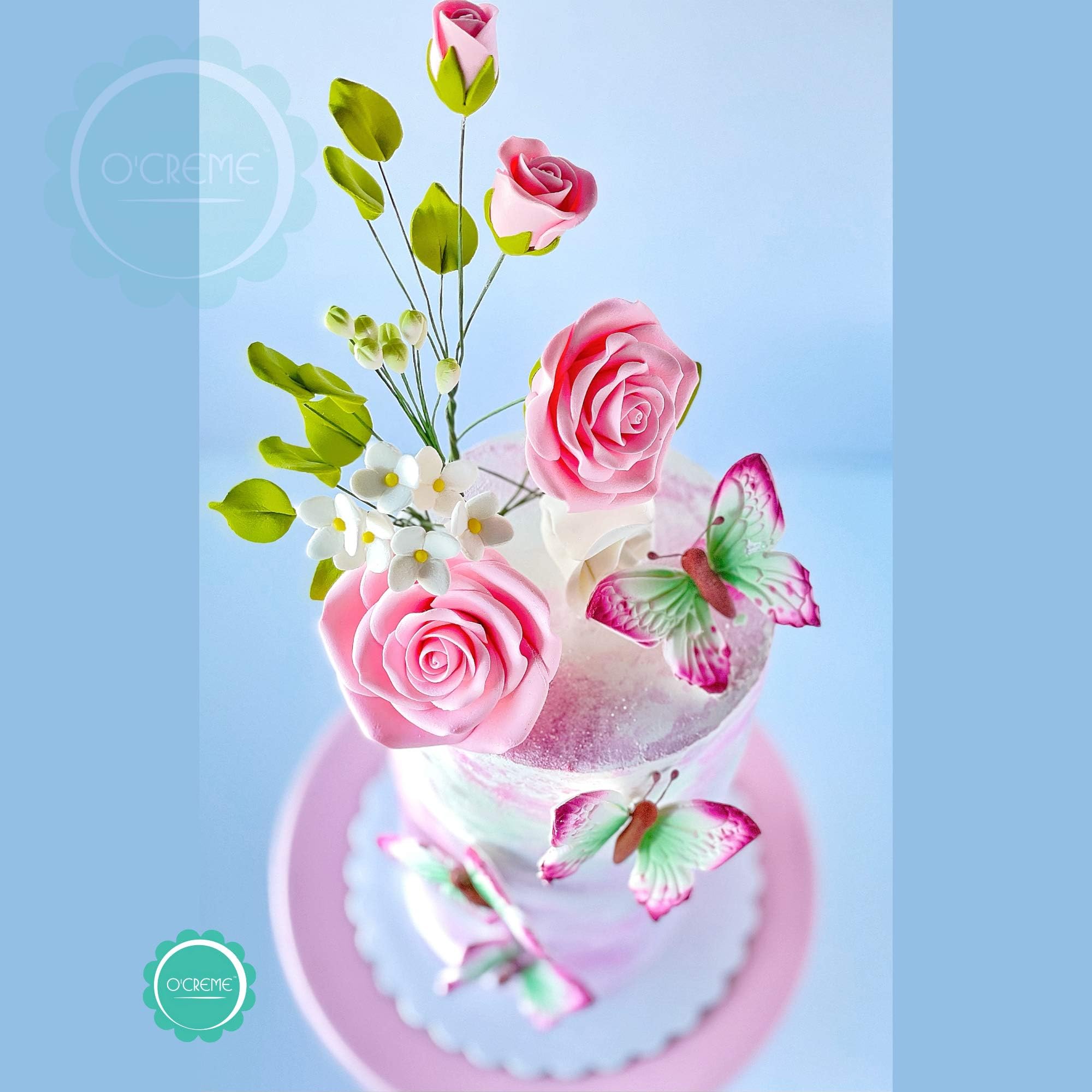 O'Creme roses styled on dessert table for event-ready, time-saving decor